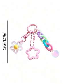 1pc Colorful Bell Keychain Chain Clasp Accessory Decoration With Double Five-Pointed Star - Multicolor - View 4