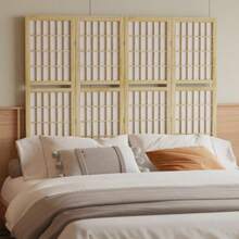 Room Divider With Shelves, .9-Inch Tall Japanese Shoji Style Wood Screen With Double Hinges For Home Office Bedroom Hotel Decoration - Natural Shelves - View 5