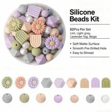 10 Colors Available | 82Pcs/Set Assorted Silicone Beads Set, Daisy & Arch Geometric Silicone Beads For DIY Decorative Pen, Bracelets & Handmade Crafts - Daisy Arch Mixed Set - View 9
