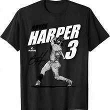 Bryce Harper Philadelphia Phillies For Baseball Lover T-Shirt Major League Baseball - Black - View 1