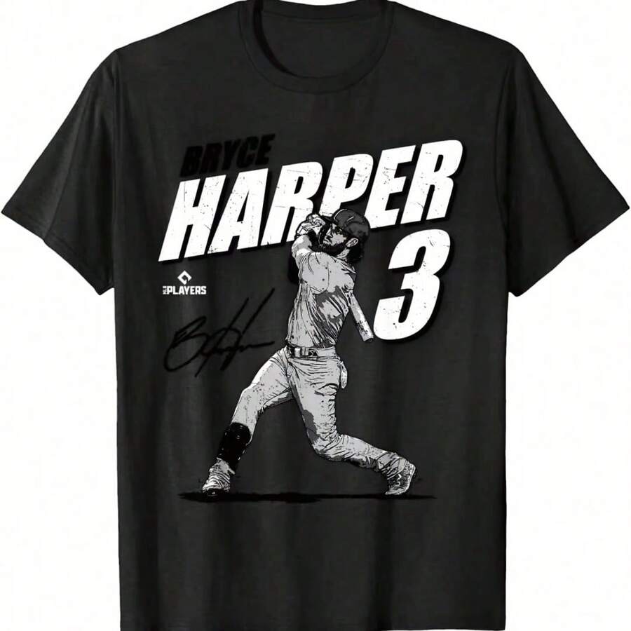 Bryce Harper Philadelphia Phillies For Baseball Lover T-Shirt Major League Baseball - Black - View 1