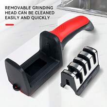 4-Stage Professional Knife Sharpener - High Precision Sharpening Stones, Tungsten Steel, Diamond And Ceramic Sharpening Stones, With Non-Slip Handle - Easy To Use, Fast Sharpening, Durable, Suitable For Father's Day - A - View 4