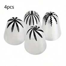 4-Piece Set Of Large Patterned Mouth Set 901 902 903 904 Cake Decoration Nozzle Cake Cupcake Baking Pan Decoration Baking Tools Patterning Tools Cake Tools Cream Biscuit Kitchen Gadget - Multicolor - View 4