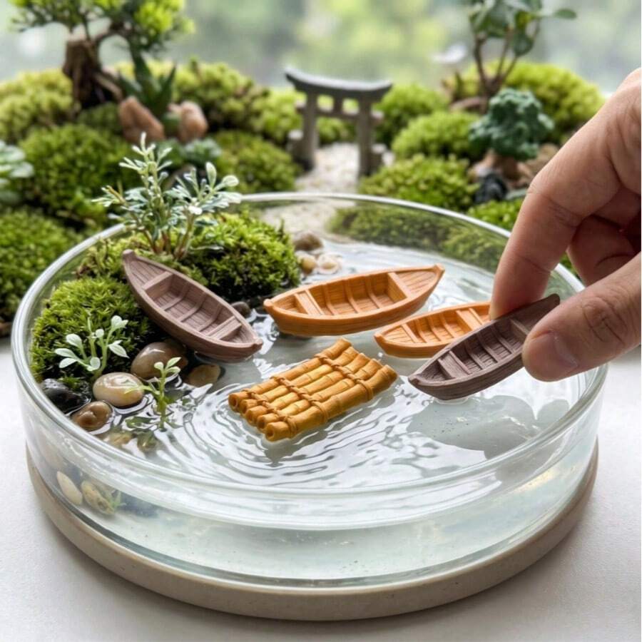 1件/5件/10件創意漂浮小船裝飾品,戶外花園與露台裝飾,適用於泳池、湖泊、池塘、水族箱、魚缸、海灘與盆景景觀,居家辦公室裝飾,春夏季假期裝飾首選 - 小船 - 查看 1