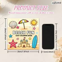GDTME Beach Fun Themed Coloring Book: Bold-Easy Patterns Coloring Book For Adults And Children, Abundant Summer Beach Illustrations Coloring Pages, Holiday Present For School Supplies, Halloween, Christmas And Various Party Gatherings - Beach Fun - View 7