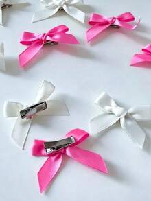 30pcs Black, Pink, White Y2K Hair Clips, Pentagon Star And Bow Design, Sweet And Cute Hair Accessories - Suitable For Girls, Perfect For Daily, Outing, School, Party, Holiday And More Occasions - Multicolor - View 5
