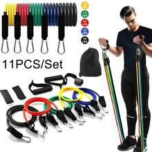 Set 11 buah Resistance Band, Pita Peregangan untuk Latihan Kebugaran di Rumah, Beban Maksimum 150 lbs, Cocok untuk Terapi Fisik dan Latihan Kekuatan - A - View 5