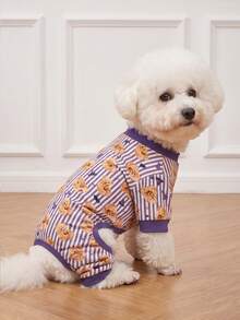 LUCKIE LABO 1pc Halloween Pumpkin Bear Pattern Pet Pajamas, Anti-Flea, Reduces Shedding, Insulated And Breathable, Suitable For Small And Large Dogs And Cats, Indoor And Outdoor - Multicolor - View 8