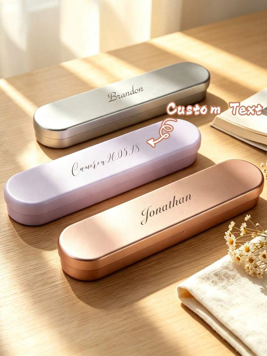 1/5件客製化收納盒,客製化姓名精美鐵盒,適用於筆收納盒、鑷子收納盒、文具收納盒、禮品收納盒 - 彩色 - 查看 1