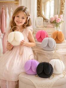 XD 1 buah Tas Kelinci Plush untuk Anak Perempuan, Tas Selempang Bahu dengan Telinga Kelinci, Tas Genggam Lucu Gaya Korea, Desain Musim Gugur/Dingin Terbaru dengan Gesper, Hadiah Sempurna untuk Anak-anak di Hari Valentine atau Tahun Baru - MultiWarna - View 2