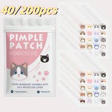 40/200pcs Cartoon Acne Patch, Cute Cat-Shaped Facial Concealer Acne Patch, Gentle And Non-Irritating, Suitable For Both Men And Women - Cartoon - View 1