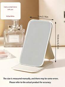 Daisy Pattern Fashionable Portable Makeup Mirror, Folding Mirror, Suitable For Touch-Ups Anytime; Ideal For Home, Dormitory And Office; Folding Mini Design, Easy To Carry; Suitable As Birthday Gift For Women, Girls, Best Friends And Colleagues, Also A Great Holiday Gift For Girlfriend. - Multicolor - View 6