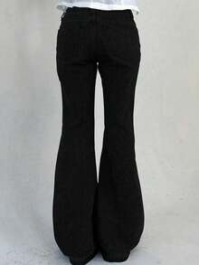 Teen Girl High Waist Slim Fit Jeans - Black - View 4
