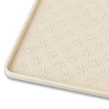 Alfombrilla de silicona con muchas huellas de patas para mascotas, perro y gato, impermeable para prevenir el desbordamiento de comida y agua - Rosa - Ver 13