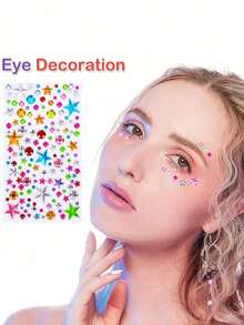 30/20pcs Shiny Gem Stickers, Self-Adhesive Acrylic Rhinestone Stickers, Valentine's Day Stickers, Face Gem Stickers, Glitter DIY Makeup Stickers, Music Festival Handmade Creative Stickers, Small Size, Suitable For Creative Projects - Multicolor - View 6