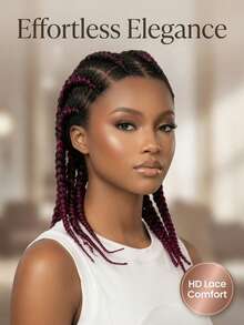 14 Inch Ready To Wear Box Braids Wig, HD Full Lace Front Braided Wig With, Pre-Braided Cornrow Wigs For Black Women - Multicolor - View 15