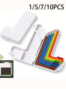 Paper Craft Alignment Guide Set With Storage Box, 7-Piece Precision Layering And Applique Spacers, Suitable For Card Making And Scrapbooking, Color-Coded Tools With Size Labels, 1/16 To 1/2 Inch Increments - Multicolor - View 8