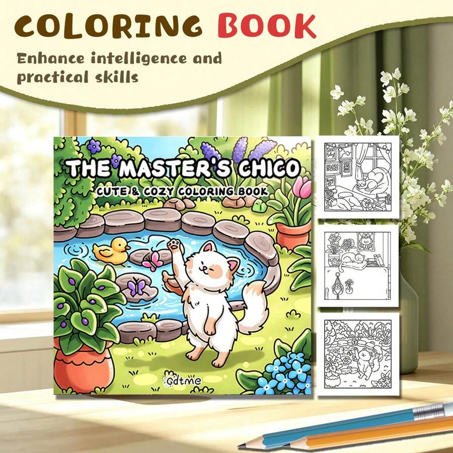 Dream Garden: Student Coloring Book, 24 Pages Of Cute And Warm Doodles, DIY Coloring, Suitable For Girls, Perfect Birthday And Back To School Gift, Christmas And Thanksgiving Gift, Stationery Supplies. - GY-650 - View 1