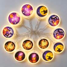 1pc 10LED Halloween String Lights, Halloween Element Decorative String Lights, For Halloween Decoration, Indoor String Lights, Battery Powered (Battery Not Included), HALLOWEEN - Warm White - View 5