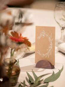 Cirelle Wooden Table Number Holders, Wedding Table Number Holders, Semi-Circular Wooden Table Card Holders, Suitable For Offices, Photos, Menus, Banquets, Parties, Restaurants, Retail Stores, And Event Decorations - Multicolor - View 3