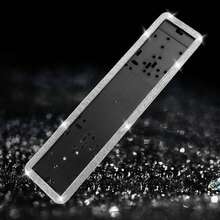 1pc Shiny Crystal Rhinestone European Style License Plate Frame, Stainless Steel Rust-Proof License Plate Holder, Suitable For Tesla SUV Car Truck, Universal Russian Standard Size, Luxury Women's Car Accessory, Holiday And New Car Gift - Multicolor - View 5