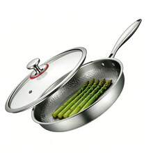 SHIOUCY 10.24" Silver Multi-Layer Steel Nano Titanium Frying Pan, 842℉ Heat Resistant Cookware, Nonstick Cooking Skillet, Induction Gas Cooktop Compatible Pan - 10.24 In (26 Cm) - View 8