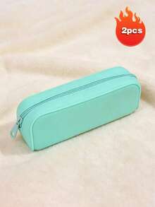 1pc Macaron Solid Color Silicone Pencil Case, Large Capacity Waterproof Portable Soft Zipper Pencil Pouch, Cute Decorative Stationery Storage Bag, Suitable For Students, Office And Travel Supplies - Multicolor - View 21