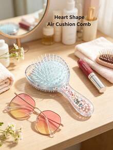 8PCS Transparent Air Cushion Comb, Fluffy Star Air Cushion Hairbrush, Portable Heart-Shaped Hair Comb For Women - Multicolor - View 6