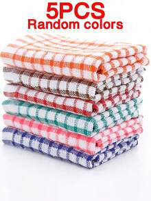 1/5/12pcs Kitchen Towels, Highly Absorbent, Non-Shedding, Can Be Used As Napkins, Dish Cloths, Cleaning Rags, Kitchen Cleaning Cloths, Wiping Tables And Chairs, Etc. - Multicolor - View 14