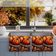 2/4/48pcs Autumn Series Realistic Oil Painting Pumpkin/Tree Stump Pattern Printed Kitchen Towels - Super Soft, Highly Absorbent Polyester Dish And Hand Towels, Perfect For Holiday Decor, Kitchen Decor, Party Decor. - Multicolor - View 15