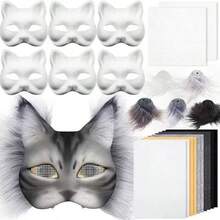 مجموعة صنع قناع وجه القطة DIY، تشمل اللباد، تصميم حيواني بأسلوب يدوي، مجموعة أقنعة ملونة للتنكر، مناسبة لأزياء هالوين وحفلات الكرنفال ولعب الأدوار والعطلات (مجموعة DIY يدوية، إكسسوارات أزياء هالوين) - متعدد الألوان - مشاهدة 9