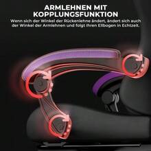 Ergonomic Gaming Chair With Lumbar Support And Headrest, Height-Adjustable Gamer Chair, PC Chair For Adults, Girls And Boys - 紫色 - 查看 6