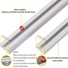 1pc Universal Curtain Track Kit For Ceiling And Wall Mounting With Quiet Sliding And Free Assembly - Dual Fixing 4-In-1 Self-Adhesive And Drill-In Curtain Rail, Easy Installation, Suitable For Bathroom, Window Curtains, Room Dividers, Cabinets And More - 1PC - View 7