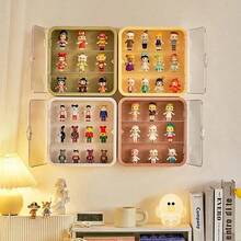 1 Mini Toy Display Case, Wall-Mounted Storage Box, Collectible Display Cabinet, Doll Display Stand, Desktop Display Storage Box, Desktop Storage Organizer - Multicolor - View 2