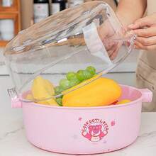 Mesuca Kitchen Fruit And Vegetable Washing And Draining Basket, Disney Officially Licensed Cartoon Print, Double-Layer Transparent Detachable Dual-Handle Food Storage And Strainer Basket, 1pc - One Size - View 10