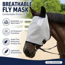 Horse Fly Mask Full Face UV Protection Horse Face Mask, Breathable Fine Mesh Horse Fly Mask - Multicolor - View 4