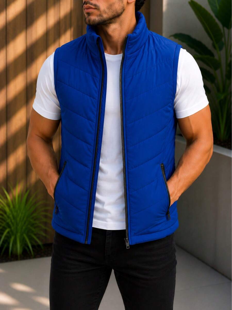 HPC POLO Men's Casual Vest, Lightweight, Comfortable - Royal Blue - View 1