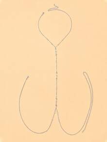 STONEFANS 1pc Gold Sexy Bohemian Y-Shaped Necklace + Waist Chain Integrated Body Jewelry, Shiny Body Accessory For Women Bikini Beach Vacation Summer Party Music Festival Nightclub Crop Top Outfit - Silver - View 4