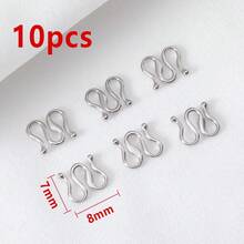 10pcs Stainless Steel M-Clasp S-Clasp Necklace Bracelet Connector Clasp End Connector Suitable For Handmade DIY Jewelry Accessories - Stainless Steel Buckles - View 8