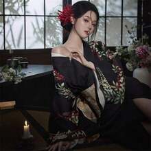 ワンピース レディース 浴衣風 和風 ロングワンピース 半袖 花柄 日系 レトロ ガーリー フェミニン 大人可愛い 神社巡り 写真映え 夏祭り 花火大会 お出かけ デート デイリー 改良和装 2026新作 - Yukata  + Easy Yukata Obi - チェックする 8