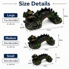 Dekorasi Akuarium Jembatan Lengkung Resin, Ornamen Lanskap Akuarium Jembatan Paviliun Vintage dengan Gua Tersembunyi - Akuarium Bahagia - View 2