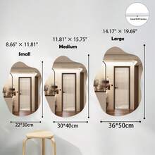 1pc Asymmetrical Bathroom Mirror, Asymmetrical Cloud Vanity Mirror, Wall-Mounted, Bathroom Decor, Room Decor, Home Decor, Wall Decor - Irregular - View 3