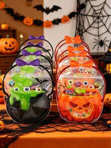 1/10 Stücke Halloween Aufstellbare Geschenktüten, Halloween Kürbis Hexe Kessel Handtaschen Geschenktüten, Halloween Party Kleine Geschenktüten Tragetaschen, Halloween Trick oder Treat Dekoration Süßigkeitentüten, Happy Halloween Dekorationen, Halloween Party Zubehör, - Mehrfarbig - Übersicht 7