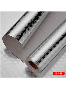 1 捲鋁箔自黏式接觸紙，防水防油撕貼式檯面貼膜，廚房櫥櫃內襯，居家裝飾壁紙，耐熱表面覆蓋膜，銀色 - 查看 16