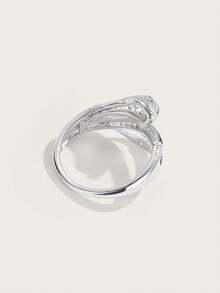 Altistry 1pc Creative Snake Design Synthetic Zirconia Embellished Fashion Ring For Women - Multicolor - View 7