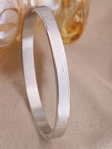 3pcs/1pc 18K Gold, Silver, Rose Gold Plated Stainless Steel Cross Bracelet Set, Engraved Letter Pattern Stackable Bracelet, Waterproof Rust-Proof Fade-Resistant Fashion Jewelry Gift, Suitable For Women - Multicolor - View 7