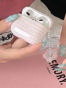 Ins-Style Pro 3/2/3/4 Protective Case, 4 Korean Minimalist Pink Striped English Wireless Bluetooth Apple 1/2 Earphone Cover, Silicone 5 Women's - Baby Pink - View 2