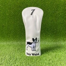 Sarung Kepala Stik Golf, Sarung Kepala Driver, Fairway, Hybrid, Blade, Mallet, Putter, Motif Anak Anjing Lucu, Bahan PU Premium, Aksesoris Golf - Putih - View 8