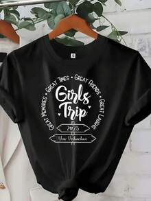 Trip 2025 Custom T-Shirt, Weekend Tee, Custom Summer Vacation T-Shirt, Best Friends Summer Trip Tee, Trip Matching Shirt - Black - View 1