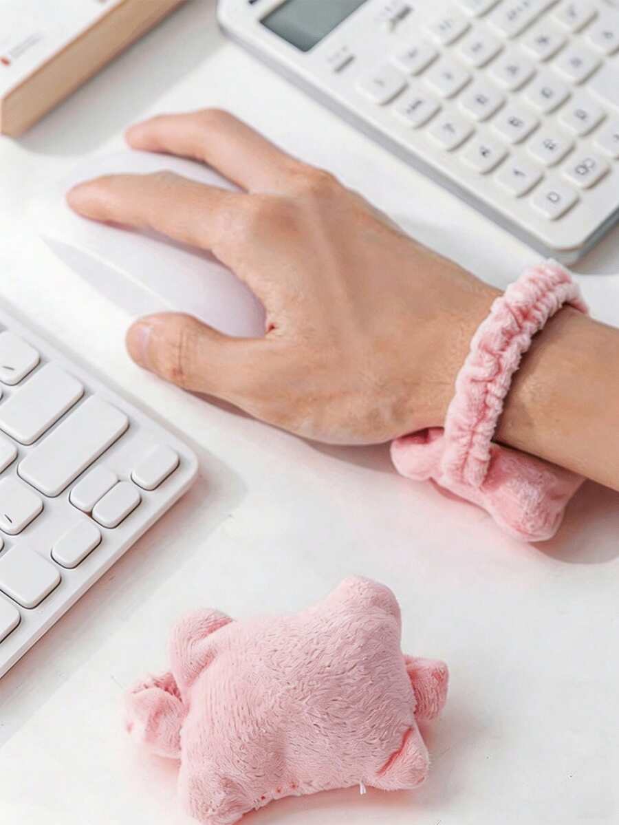 1pc Cute Aesthetic Ergonomic Soft Memory Foam Mouse Wrist Rest Pad With Non-Slip Rubber Base, Comfortable Anti-Fatigue Hand Support Pillow, Portable Student Computer Desk Laptop Cushion Mat Accessories Office College Daily All-Season
